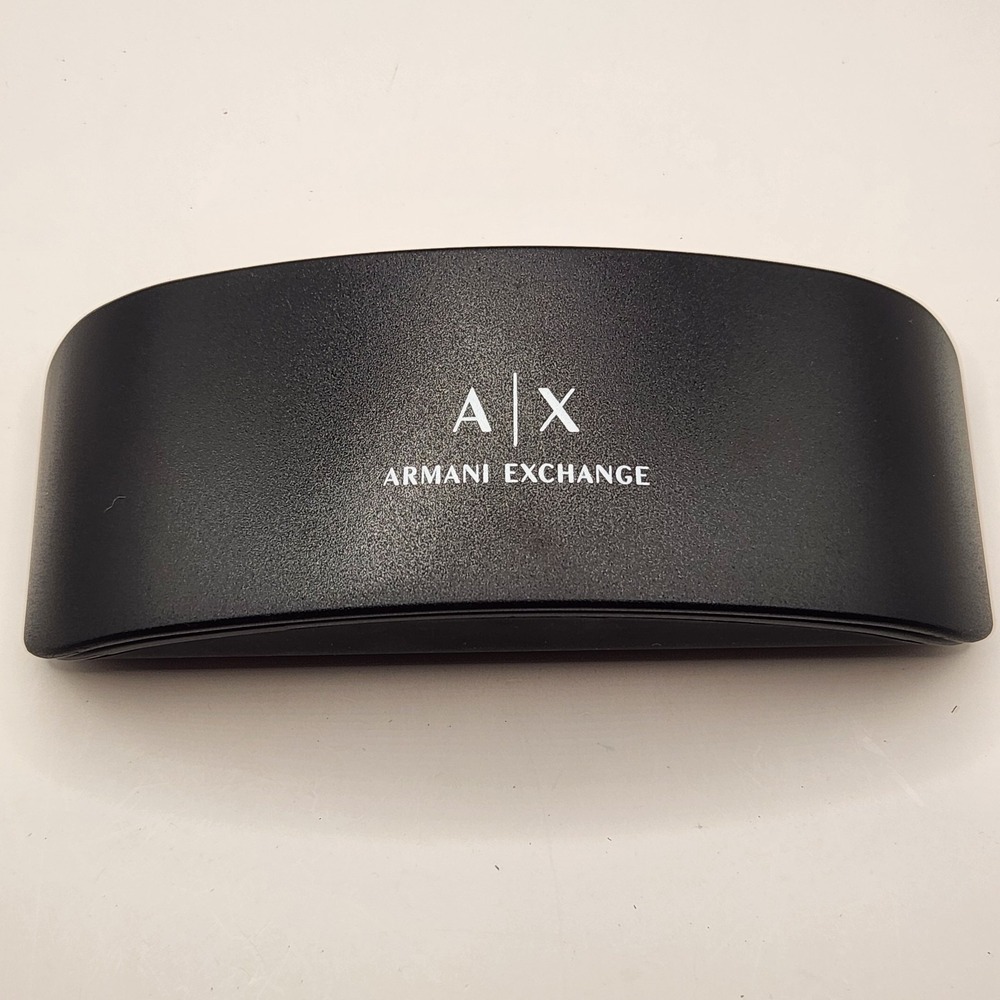 Armani Exchange Hard Eyeglass Case Black Clamshell Logo Sunglasses Protective